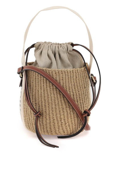 CHLOE Woody Small Raffia Basket Bag