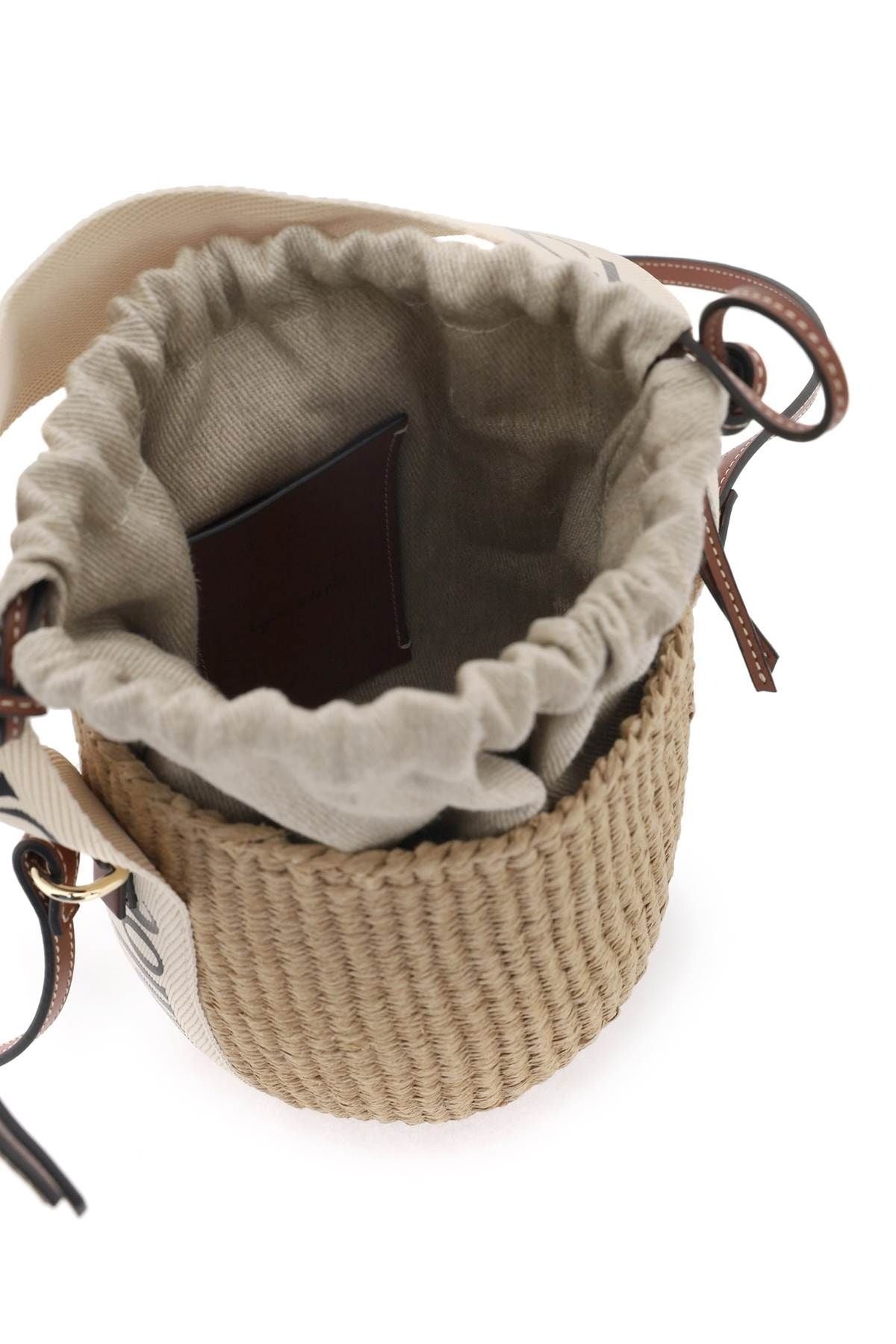 Woody Small Raffia Basket Bag